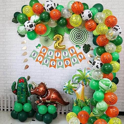 Jungle Safari Balloon Garland Arch Kit Baby Shower Animal Party Balloons Kids Wild Birthday Decor Zoo Themed Party Supplies