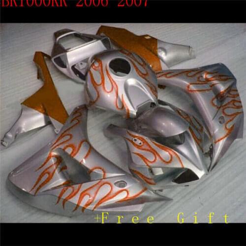 High quality orange white yellow black silver new CBR1000RR 06 07 1000RR 2006 2007 ABS Plastic ABS Motorcycle Full Fairing Kit