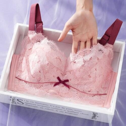 Women Full Coverage Wire Free Non-Foam Lace Bra 34 36 38 40 42 B C D E F