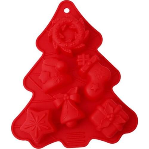 2019 Creative 1Pc Christmas Tree Shaped Silicone Molds Baking Cake Mold For Muffin Cupcake Pudding And Jello