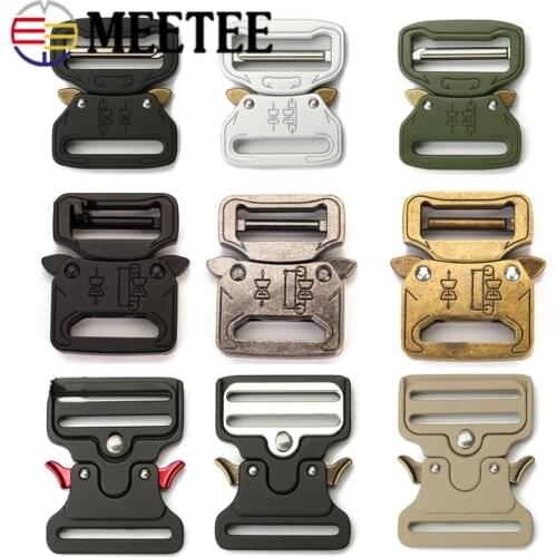 Meetee 1pc Thicking Metal Release Buckle for Waist Belt Safety Canvas Bands Strong Hooks Clips DIY Outdoor Luggage Supplies