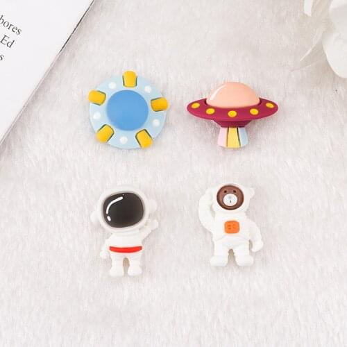 12pcs/lot Resin Cabochons Spaceship And Space Astronauts Flatback Crafts for Jewelry Hair Bow Making Embellishments DIY