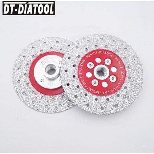 2pcs 4.5" 115MM Double Sided Vacuum Brazed Diamond Cutting disc Grinding wheel M14 Thread stone shaping marble granite Grinder