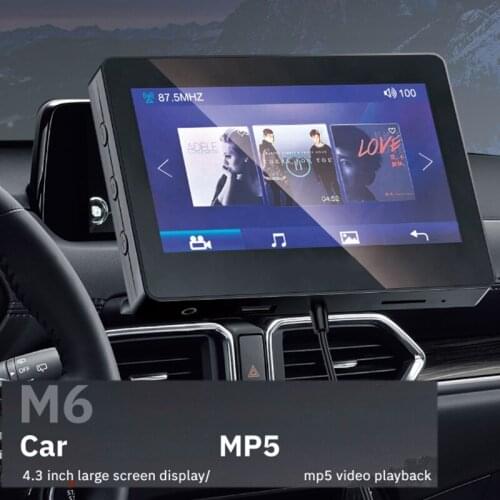 4.3in Colorful Screen Bluetooth-compatible Transmitter USB Output Car Charger ABS Marerial Durable Long-term Use