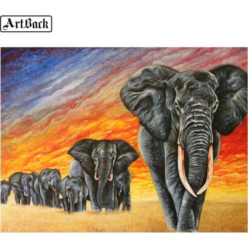 5d diamond painting black elephant pattern full square diamond mosaic animal 3d diamond embroidery handmade art sticker