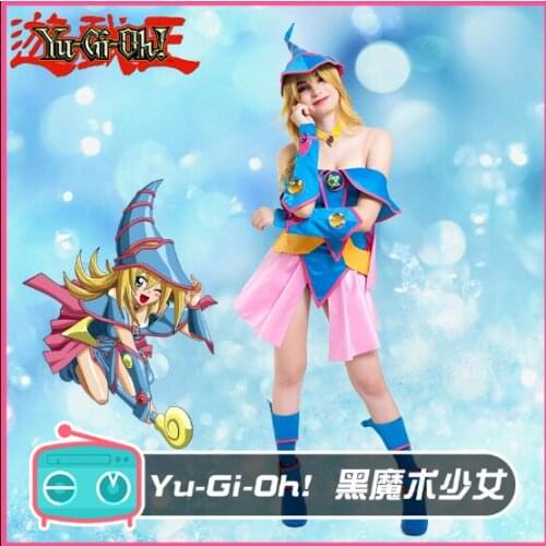 Anime Duel Monsters Yu-Gi-Oh Black Magician Girl cos role playing clothes include hat