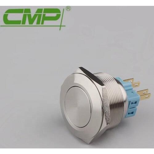 CMP 28mm Series Anti-vandal Push Button Switch CE And TUV Approval Planar Shape Self-Resettin Button Switchg