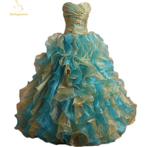Bealegantom Quinceanera Dresses 2021 Ball Gown Sweetheart Beading Sequins Plus Size Sweet 16 Dresses Debutante Prom Party Gown