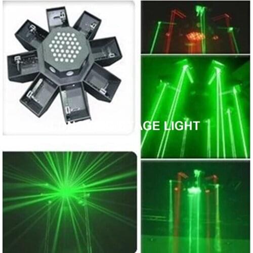 Free Shipping 8 Eyes RGB UFO Wide Beam Laser Light Dj Lights Laser Show Projector Stage Light Equipment