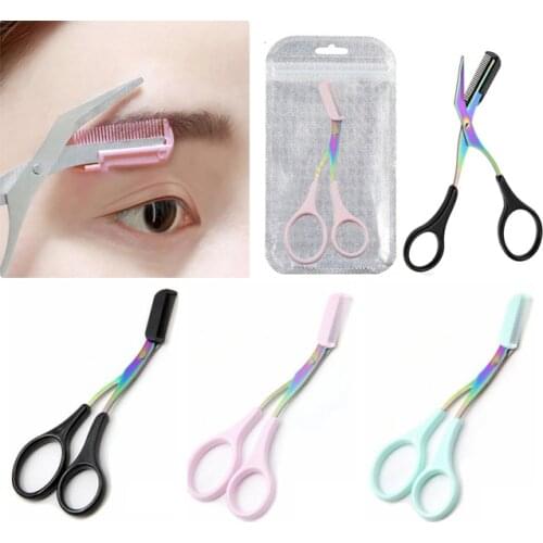 Shaver With Comb Facial Hair Remover Eyebrow Trimmer Scissors Washable Brow Razor New Stainless Steel Washable Women Beauty Tool