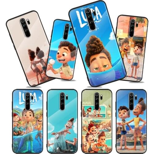 Tempered Glass Cover Disney Brothers Luca For Xiaomi Redmi Note 10 10S 9T 9S 9 8T 8 7 Pro Max 5G Shockproof Phone Case