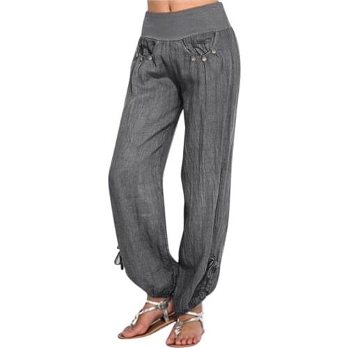 Yoga Dance Long Pants Women Loose Sports Pants Plus Size 5xl Solid Bloomers Fitness Trousers Cotton Linen Wide Leg Pants A50