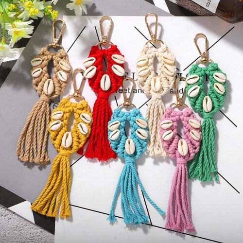 Dvacaman Summer New Shell Beads KeyChain Handmade Woven Accessories Wholesale Dropshipping Car Bag Home Key Chain Gifts Women