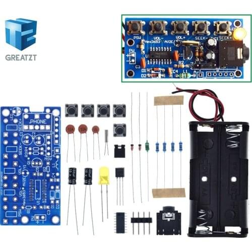 DIY Electronic Kits Wireless Stereo FM Radio Receiver Module PCB 76MHz-108MHz DC 1.8V-3.6V