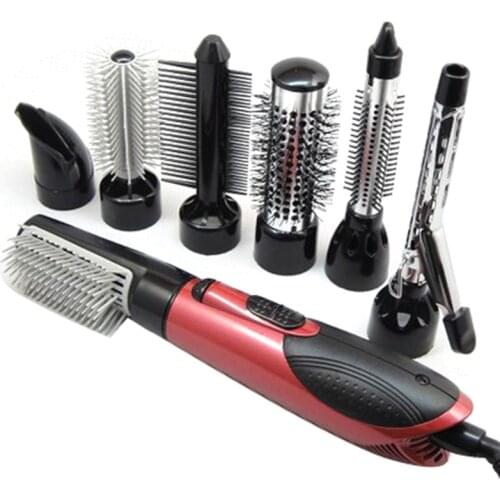 Hair dryer EU Plug 7 in 1 Multifunction Professional Negative Ion Hair Dryer with Comb Hair Dryer Set Curling Wand Straight Hair