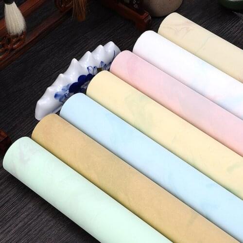 Chinese Calligraphy Paper Batik Half-Ripe Rice Paper Calligraphy Writing Painting Creation Xuan Paper Writing Brush Practice