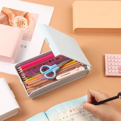 Concise Style Frosted Large Capacity Pencil Cases Pencil Box Stationery Organizer Storage Box Bags School Office Supplies
