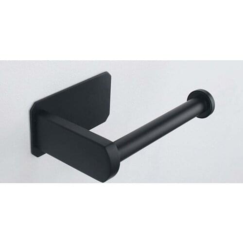 Free Nail Wall Mount Toilet Paper Holder Matt Black 304 Stainless Steel Bathroom Kitchen Roll Paper Rack Tissue Towel Holder