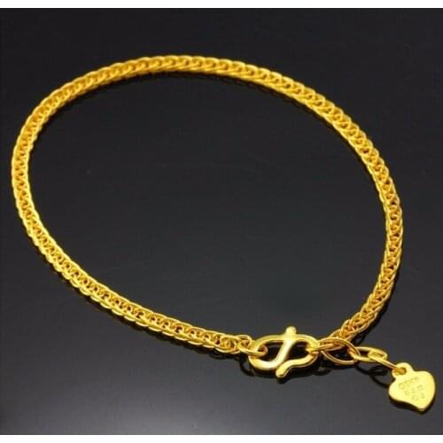 New Pure Solid 24K Yellow Gold Bracelet /Best Wheat Shape Bracelet/ 4.45g
