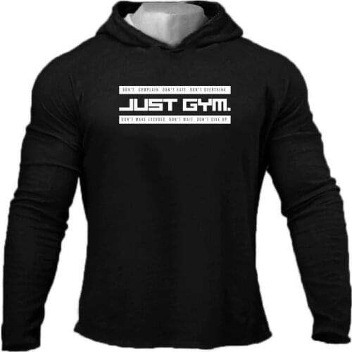 Autumn Running Long Sleeve Hooded T Shirts Men Fitness Tops Sports Hoodies Male Bodybuilding Slim Fit Sweatshirts Gym Tshirts