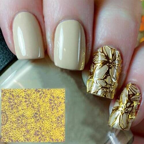 Embossing 3D Nail Art Stickers blooming Flower Decal DIY Fingernail Decoration