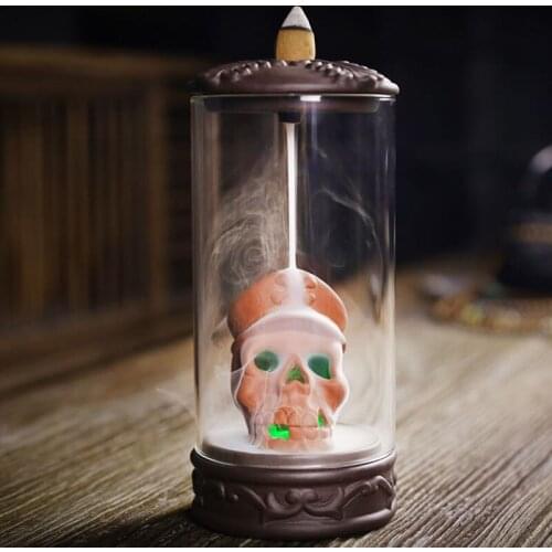 Newest Creativity Christmas Backflow Incense Burner Skull Pumpkin Owl Zen Ceramic Incense Base for Christmas Gifts Home Deocr