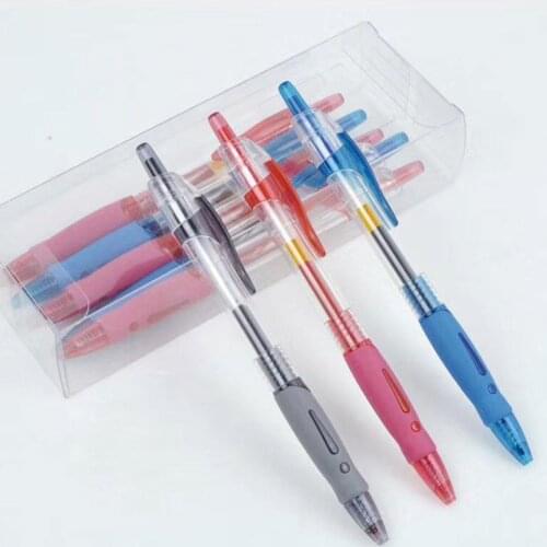 0.5 Mm Press Type Gel Pen Black Blue Red Ink Gel Pen Writing Smoothly And Spitting Ink Evenly Student Exam Writing Stationery