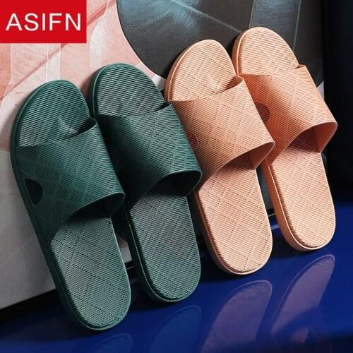 ASIFN Trend Style Women Slippers for Home Summer Indoor Slides Bathroom Bathing Non-slip Soft Bottom House Shoes Women Sandals