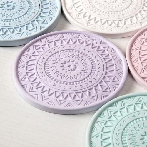 Silicone Coasters Colorful Heat Resistant Tea Cup Mat Drinking Mug Coasters Protecting Table Decoration Accessories