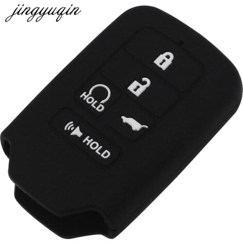 Jingyuqin Silicone 5 Buttons Keyless Smart Key Fob Case Cover for Honda /Civic /Accord Pilot 2015 2016 2017