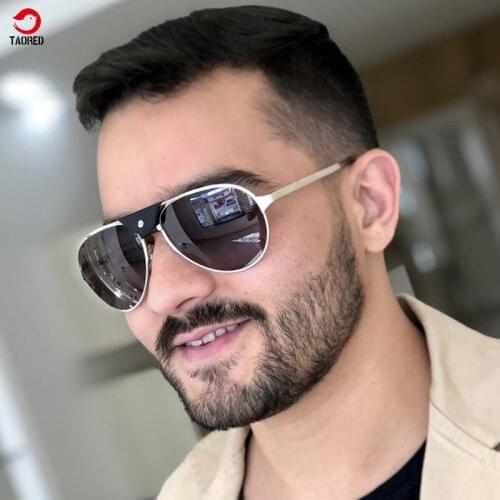 Classic pilot styles woman trendy fashion sunglasses Europe and America man retro outdoor driving leather bar sunglasses TAORED