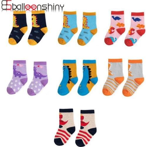 Balleenshiny Dinosaur Creative Leisure Children Socks Cartoon Animasl Baby Sock for 0-3Y Cotton Newborn Infant Todder Short Sock