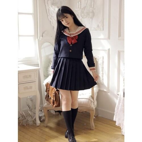 JK Uniform Skirt Orthodox Bad Girl Pleated Skirt Japanese Sailor Suit College Skirt Suit high school uniform school skirt