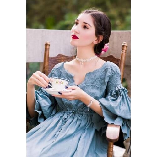 High Quality Dress Elegant Sleepwear Nightdress Women Nightgown Pregnant women Sleepwear Bride Gowns Dress High Quality