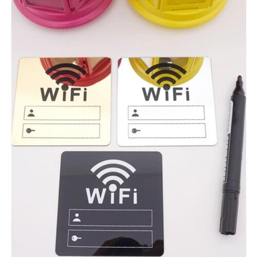 WiFi Sign 3D Acrylic Mirror Sticker Mirror Rewritable Account and Password WiFi Sign 3D Mirror Wall Sticker декор для дома