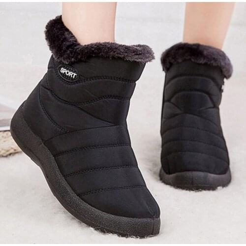 Woman Snow Boots Waterproof Fashion Ankle Boots For Women Flats Flatform Winter Boots Female Fur Warm Booties Zip Botas Mujer