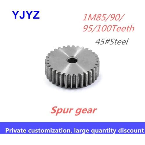 1M 85/90/95/100Teeth pinion 45# steel rack pinion spur gear thickness 10MM process hole