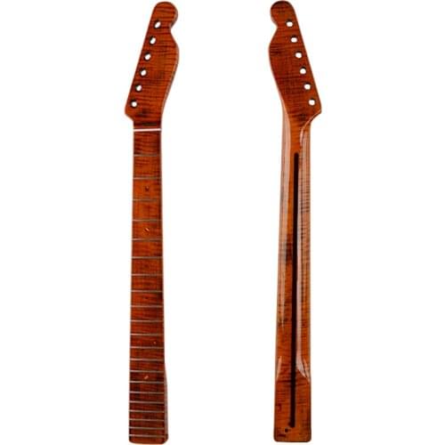 1pc 21 frets Tiger flame maple Electric Guitar Neck Guitar accessories musical instruments