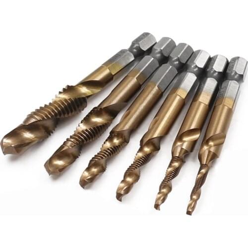 1Pc Drill Cobalt Plated Hex Shank HSS Screw Thread Metric Tap Drill Bits Screw Machine Compound M3-M10 Hand Tool