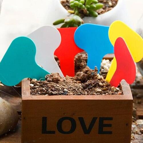 100Pcs T-Type Plastic Plant Tags Plant Classification Sorting Tag Identification Tool Waterproof Nursery Garden Pot Marker Label