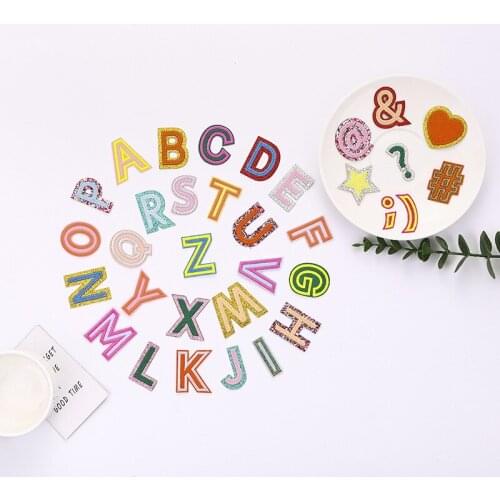 20pcs/lot Fashion Keyboard Symbols Letters Embroidery Patch Sticker Clothing Decoration Sewing Accessories Craft Diy Applique