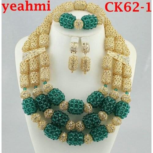 2020 Brand Unique Design Fashion Dubai Color Jewelry Set High Quality Nigerian Wedding African Beads Jewelry Set CK62-1