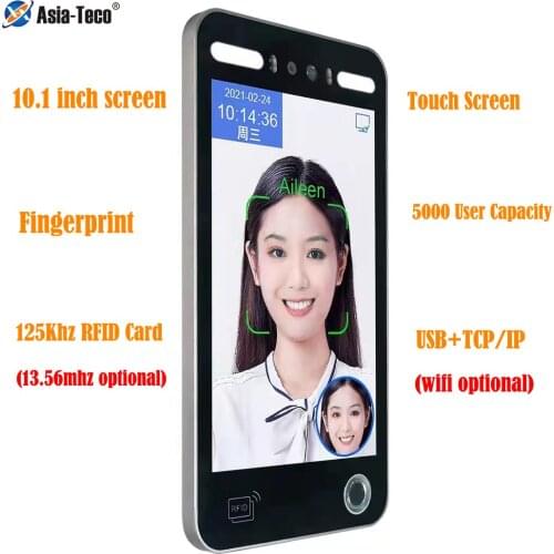 5-inch Touchscreen USB Face recognition Door Access Control System Face Time Attendance Machine RFID belt TCP/IP