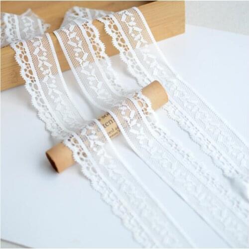 5 Meters/lot Elastic Lace Fabric Flower Venise Venice White Lace Trim Applique Sewing Craft 3.3cm Width