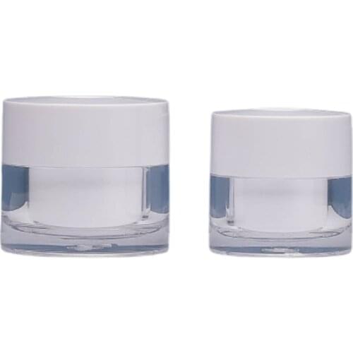 30G 50G Clear Round Acrylic Jar White Empty Plastic Cosmetic Packaging Cream Bottle Container with Spoon Cap 10 pieces/Lot