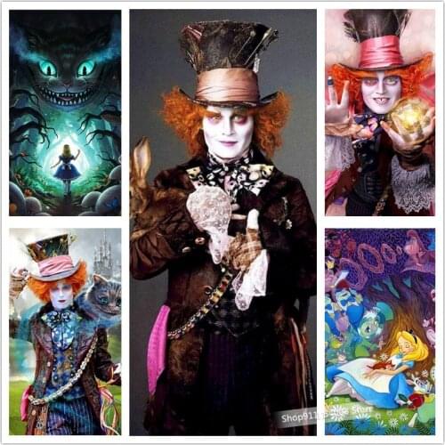 Disney Full Square/Round Drill 5D DIY Diamond Painting Alice in Wonderland 3D Diamond Embroidery Cross Stitch Home Decor Gift