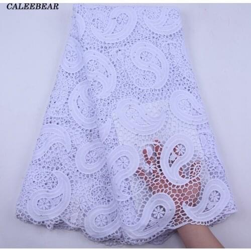 French White Guipure Lace Fabric 2021 High Quality Nigerian Cord Lace Fabrics Sewing African Lace Fabric For Wedding Dress S2071