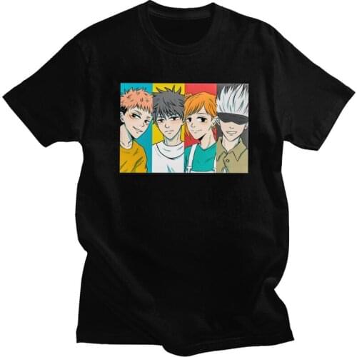 Jujutsu Kaisen T Shirt Men Short Sleeve Cotton T-shirt Yuji Itadori Megumi Fushiguro Nobara Kugisaki Tee Tops Fashion Tshirt