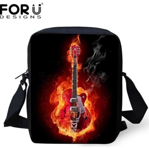 FORUDESIGNS Classic Printing Guitar Messenger Bag for Girls Hip Hop Women Crossbody Bags Mini College Girls Messenger-bags