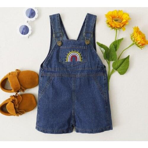 Summer Children clothes Toddlers Boys Girls Pants Children Denim Solid Pattern Overalls Pants Trousers fashion kid pants